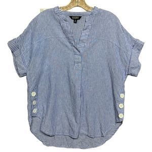 Nicole Miller Blue Striped Blouse